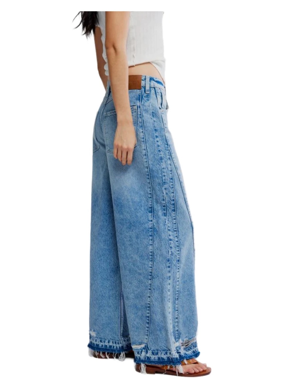 Free People Apollo Wide Leg Released Hem Jeans - We The Free in Streamline Sz 26